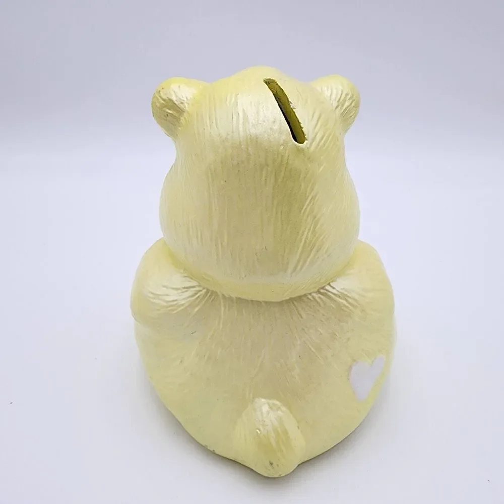 Care Bear Funshine Bear Vintage Ceramic Coin Piggy Bank‎ Yellow 5 in Rare